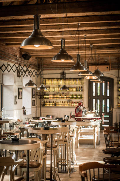 istock Vintage luxury interior lighting lamp decor in restaurant 1033271358