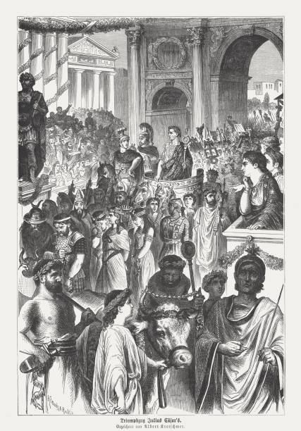 istock Triumph of Roman emperor Julius Caesar, wood engraving, published 1876 1033273866