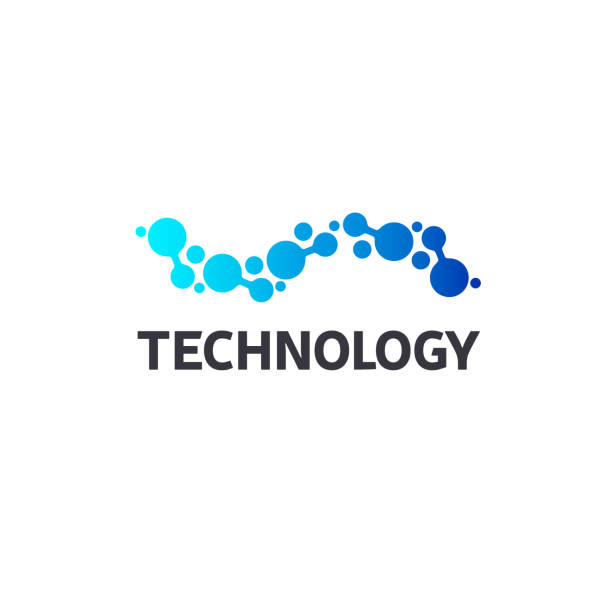 vektor icon vorlage. hochtechnologie. nano-technologie - abstract chemical science electronics industry stock-grafiken, -clipart, -cartoons und -symbole