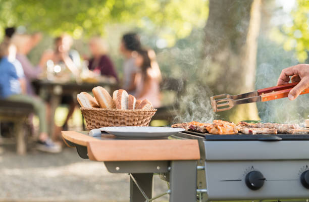 istock Man Grilling Meat On Barbecue Grill 1033292456