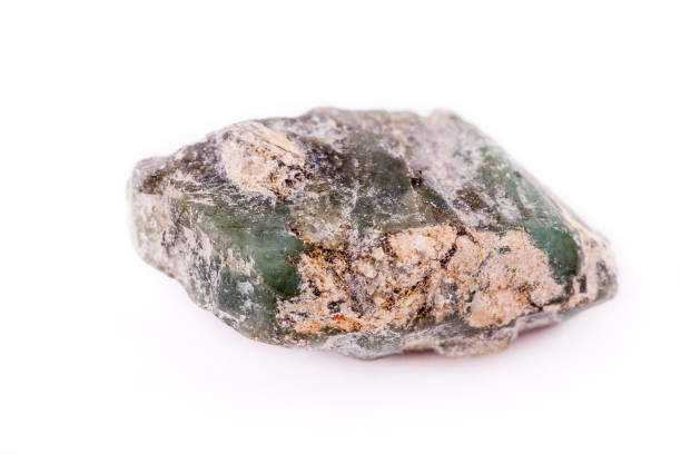 istock Macro mineral stone Emeralds on a white background close up 1033292694