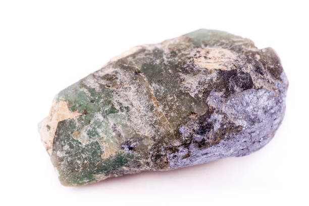 istock Macro mineral stone Emeralds on a white background close up 1033292698
