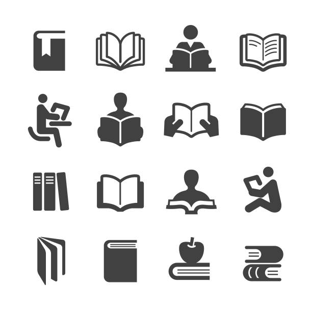 набор иконок книг - серия acme - читать stock illustrations