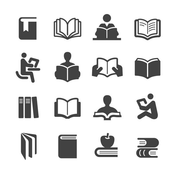 Books Icons Set - Acme Series Books, Reading, book icon stock illustrations