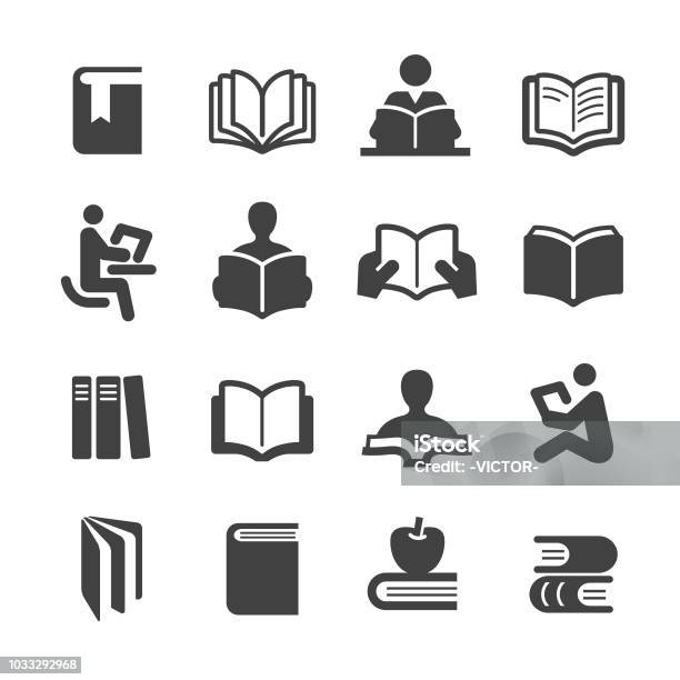 Books Icons Set Acme Series Stock Illustration - Download Image Now - Icon Symbol, Book, Reading