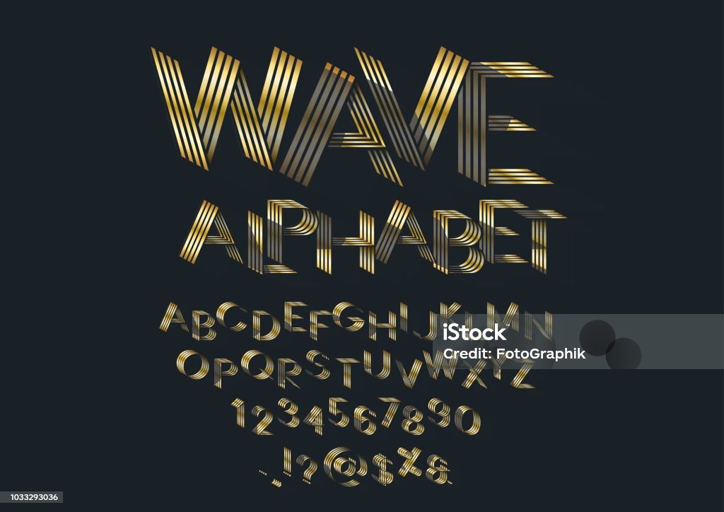 Wave Letters Format Wave Vector Font And Alphabet Stock Illustration - Download Image Now ...