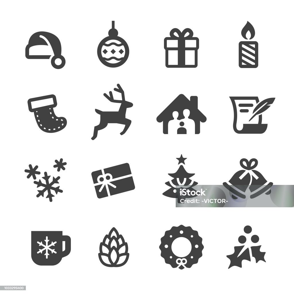 Christmas Vector Icons - Acme Series Christmas, Holiday Icon Symbol stock vector