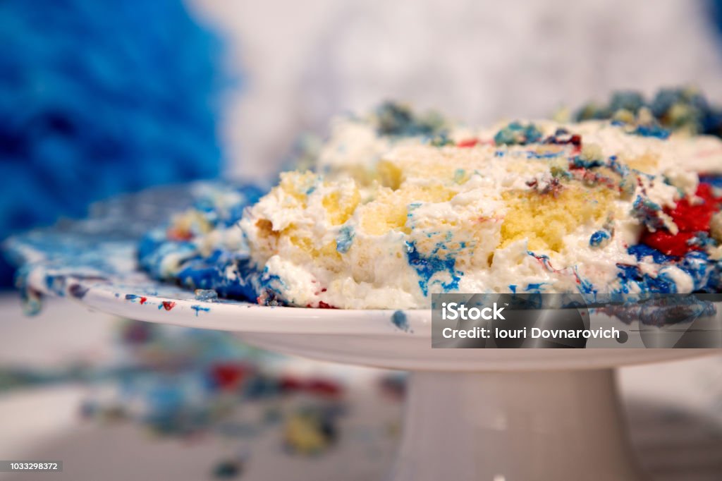 smashed cake Smashed Cake multi color Cake Stock Photo
