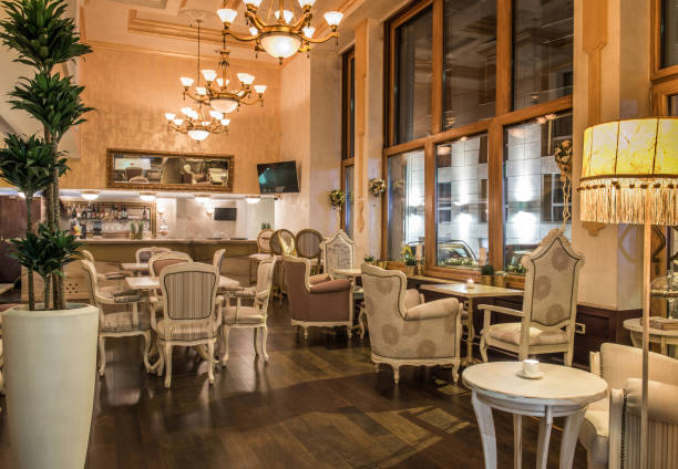 istock Interior of luxury restaurant in classic style 1033298682