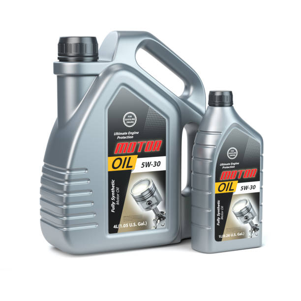 istock Motor oil canisters on white isolated background. 1033302620