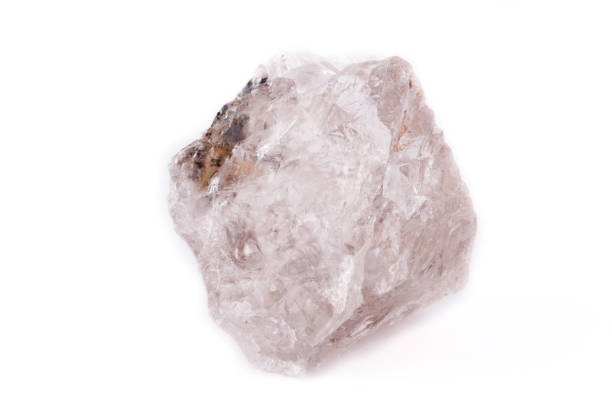 istock Macro mineral stone smoky quartz (rauchtopaz) on a white background close up 1033318566
