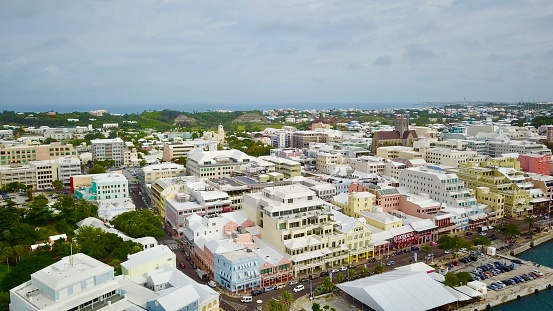 View the downtown district of Hamilton, Bermuda and its iconic architecture.