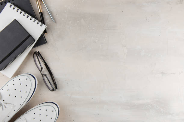 istock Notepads on the table. The Business Concept. Top view. Copy space. 1033327238