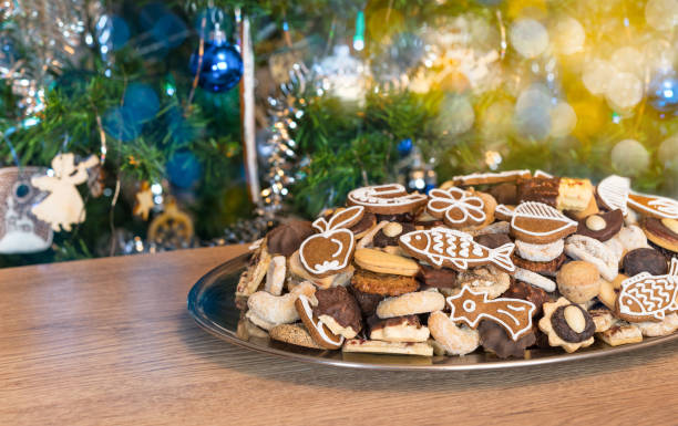 istock Still life with sweets and Christmas decoration 1033330346