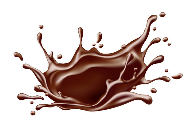 сладкий молочный шоколад всплеск изолированы - milk chocolate illustrations stock illustrations