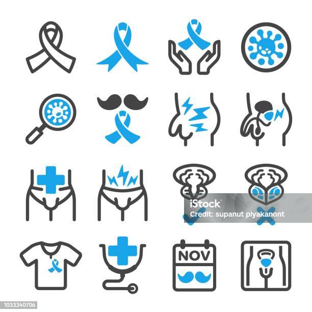 Prostate Cancer Icon Stock Illustration - Download Image Now - Icon Symbol, November, Blue