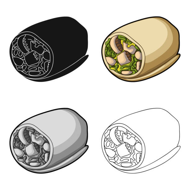 Organic vegetables in pita bread.A vegetarian dish for people who don't eat meat.Vegetarian Dishes single icon in cartoon style vector symbol stock web illustration. Organic vegetables in pita bread.A vegetarian dish for people who don't eat meat.Vegetarian Dishes single icon in cartoon style vector symbol stock illustration. dont eat meat stock illustrations