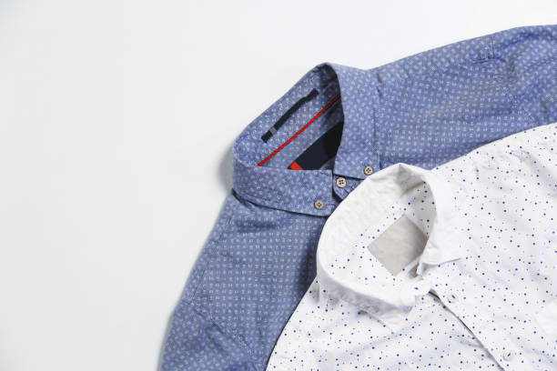 Light blue and white men's shirts.
