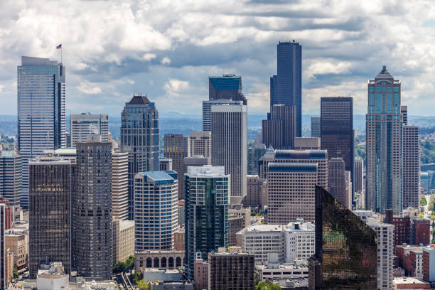 Seattle, Washington state, United States: skyscrapers in the financial district - Seattle is the largest city in the northwestern United States, it is the administrative seat of King County.