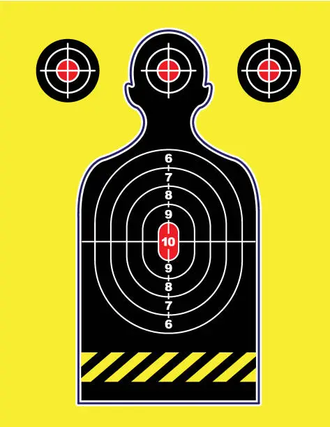 Vector illustration of Silhouette Shooting Range Gun Target