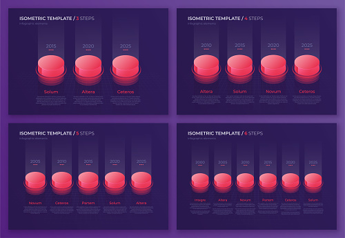 Isometric Visualization Plates Vector Designs With Isometric Elements Templates For Creating ...