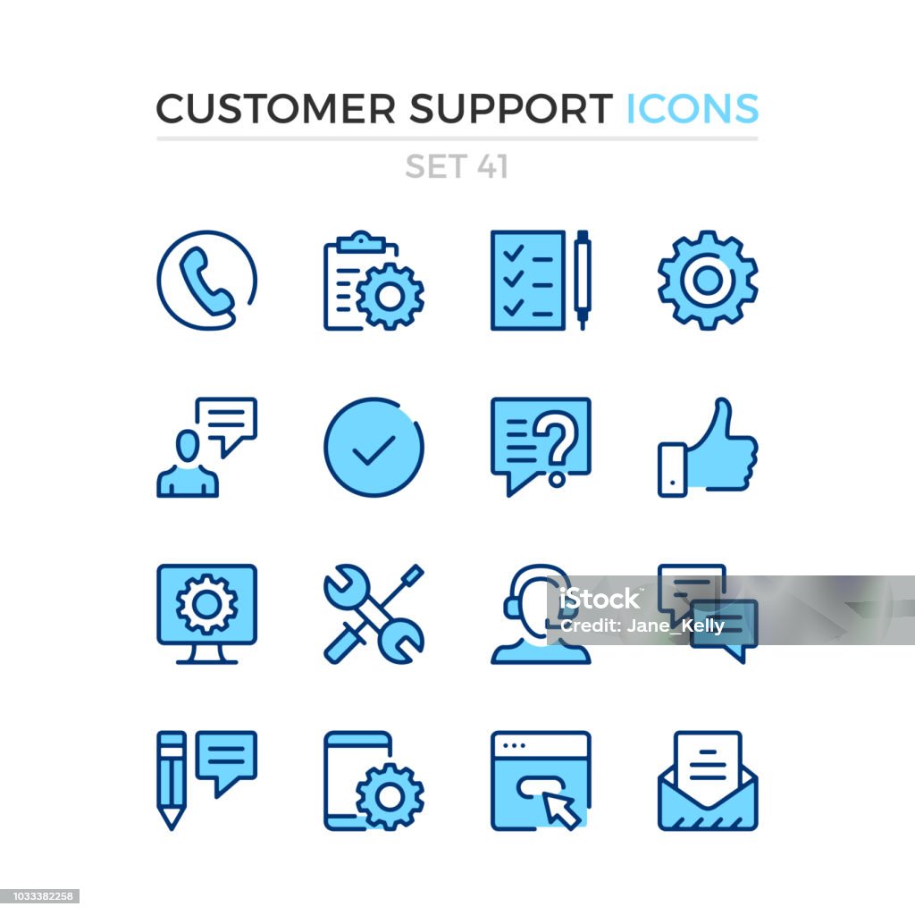 Customer support icons. Vector line icons set. Premium quality. Simple thin line design. Stroke, linear style. Modern outline symbols, pictograms. Icon Symbol stock vector