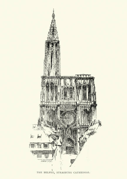 istock Belfry of Strasbourg Cathedral, 19th Century 1033418222