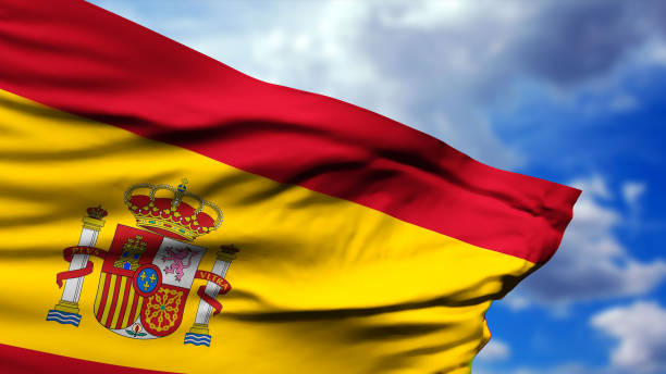 istock Spain Flag Whips On Cloudy SkyTurkish Flag Whips On Cloudy Sky 1033449746