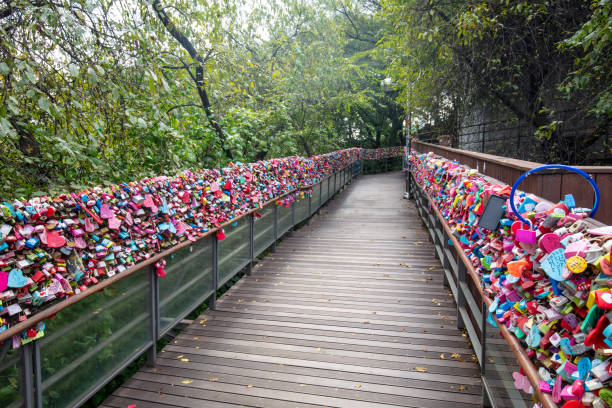 Love Locks At N Seoul Tower Stock Photo - Download Image Now