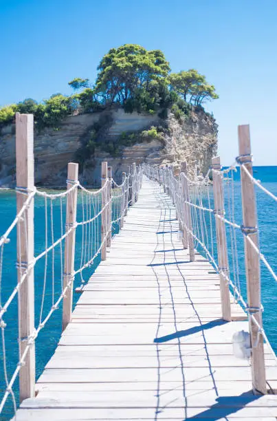 Photo of Wooden bridge on the small island