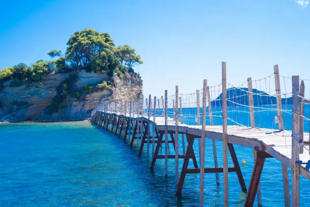 Photo of Wooden bridge on the small island