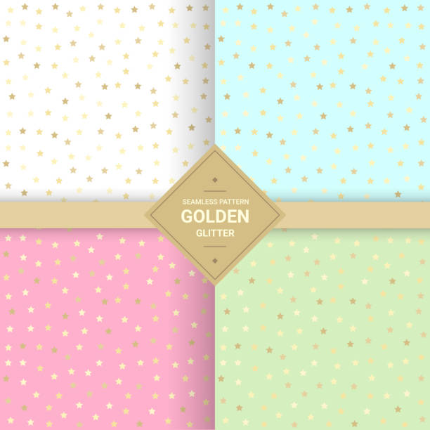 istock Golden star glitter seamless pattern on pastel background. Star background for Gift wrap and Fabric patterns. Vector Illustration 1033505218