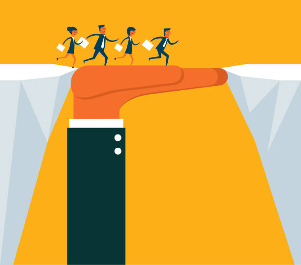 Huge Helping Hand Bridging For Business Team Concept bridge hand stock illustrations