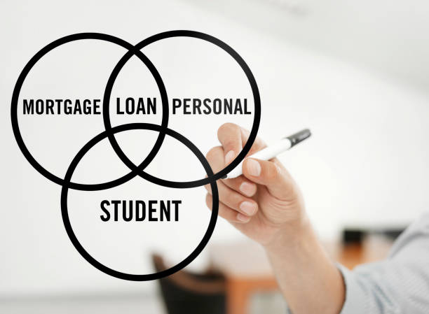 kind of loans Man drawing a set graph about loan types on a virtual screen types of loans stock pictures, royalty-free photos & images