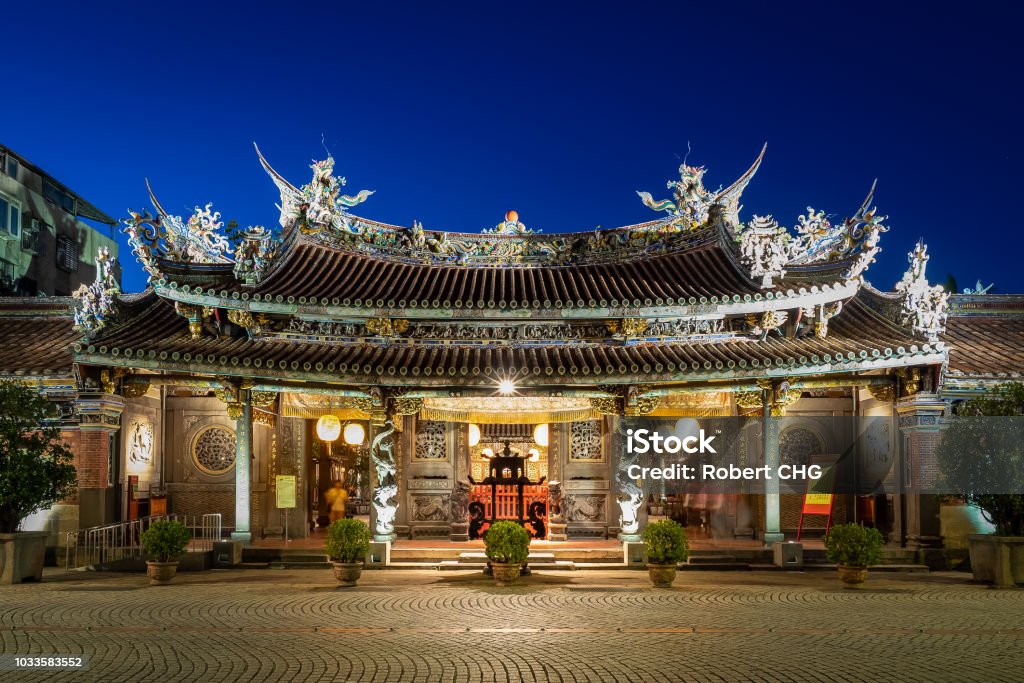 Taipei, Taiwan - 13 Jun, 2018: Dalongdong Baoan Temple is one of the three great temple gates of Taipei. It's a historical building opened to the public. No intellectual property issue. Temple - Building Stock Photo