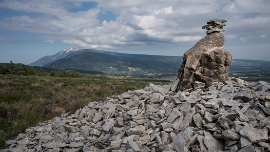 Man-made pile of stones