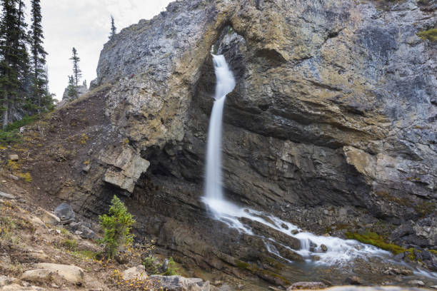 天然橋ロック機能バンフ国立公園 - natural phenomenon waterfall rock tranquil scene ストックフォトと画像