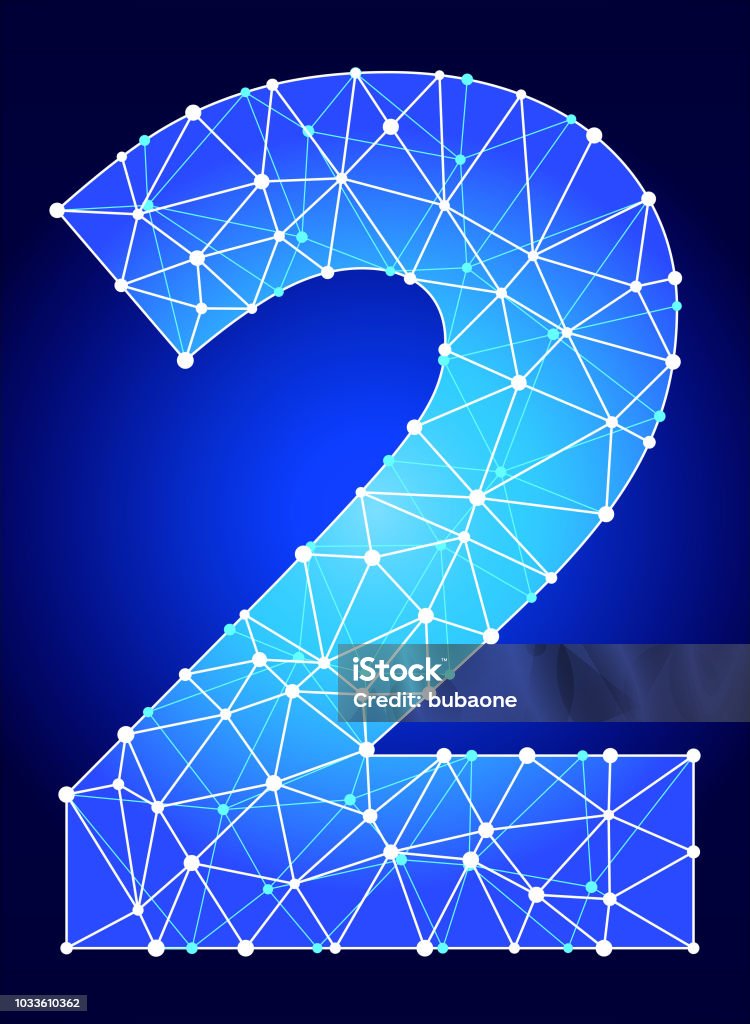 Number 2 Blue Triangle Node Vector Pattern Stock Illustration ...