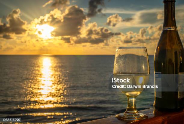 Wine On The Water Stock Photo - Download Image Now - Chablis Wine, Bottle, Alcohol - Drink
