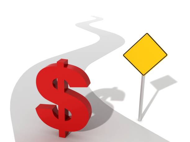 istock Finance crisis road warning sign concept 1033617870
