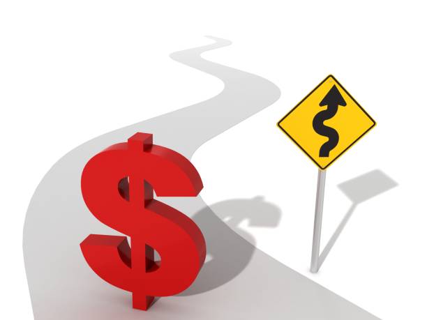 istock Finance crisis road warning sign concept 1033617890