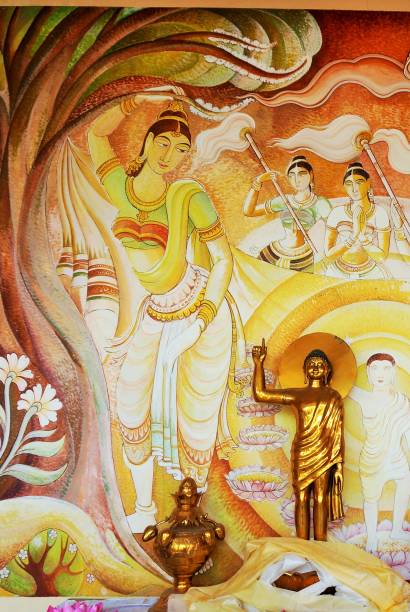 istock Buddhist wall paintings  in Lumbini, Nepal 1033630432