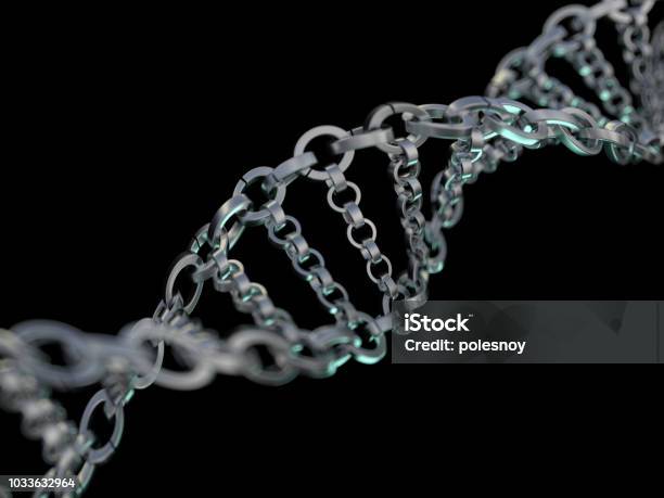 Dna Chain Abstract Scientific Background 3d Rendering Stock Photo - Download Image Now