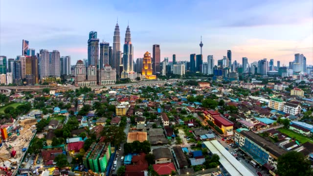 Kuala Lumpur Cityscape Landmark Travel Place Of Malaysia 4K Day to Night Time Lapse