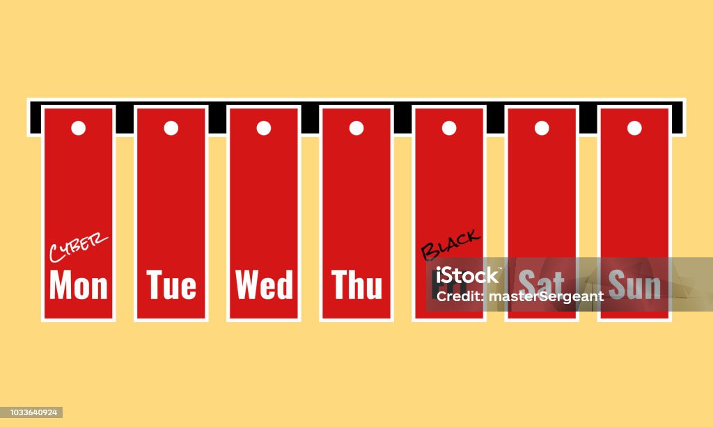 Week Board Tag Week Days Tags Stock Illustration - Download Image Now - Black Friday ...