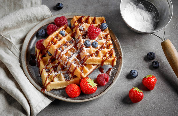 istock plate of waffles 1033648368