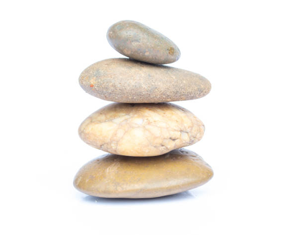 istock Balance pebble Stones isolated onwhite background, Spa ideas concept. 1033662282