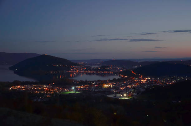 istock Town view from the hill in the evening 1033668584
