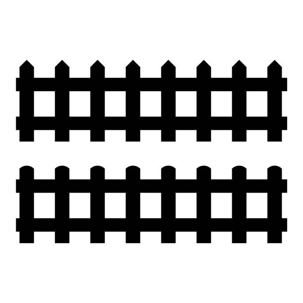 istock Silhouette Black Fence element. Vector illustration of fences 1033688798