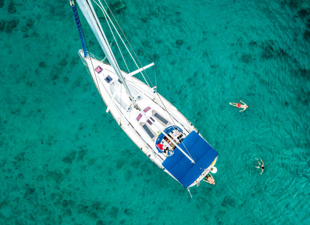 istock Aerial view of a sailing boat 1033689210